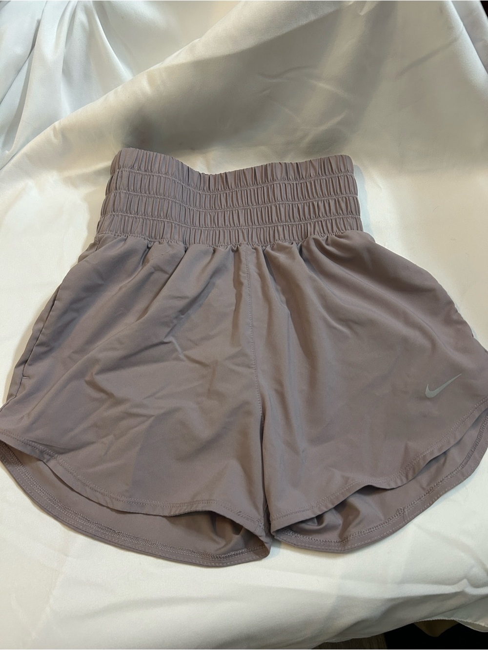 Nike Women's High-Waist Dusty Mauve Athletic Shorts
